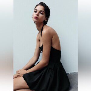 ZARA VOLUMINOUS HALTER NECK DRESS